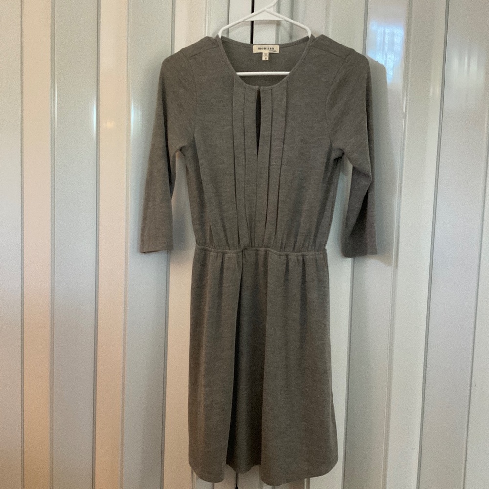 Monteau Gray Knee Length Knit Dress